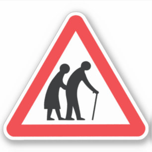 Adesivo Pessoas adultas do CUIDADO - sinal de tráfego