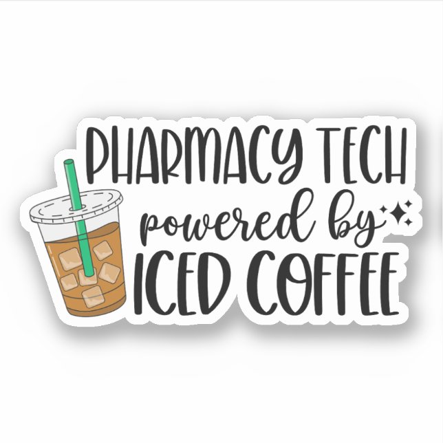 Adesivo Pharmacy Tech, com base no café ciado (Frente)