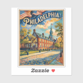 Adesivo Philadelphia Pennsylvania US Retro Van Gogh Travel