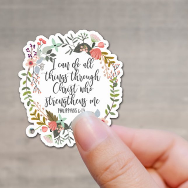 Adesivo Philippians 4:13 - Scripture Verse (Criador carregado)