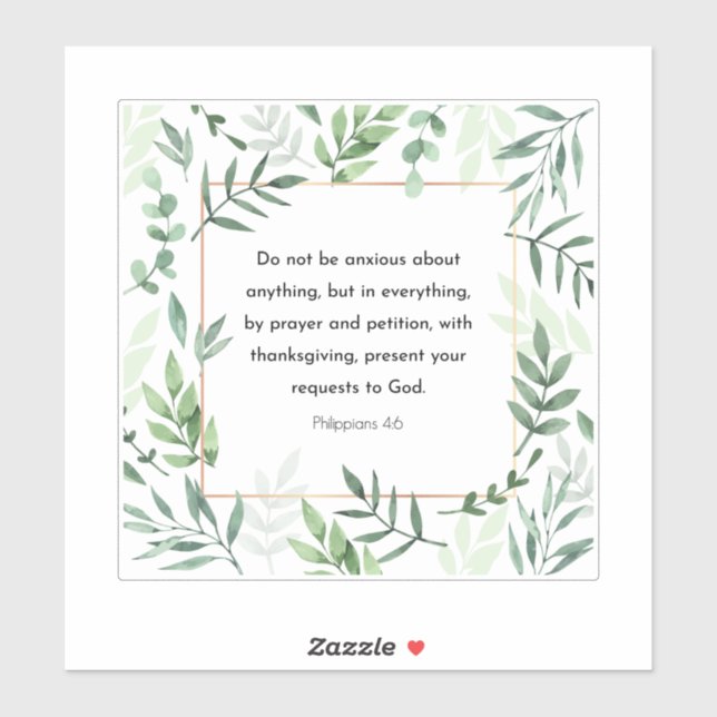 Adesivo Philippians 4:6, Bíblia Verse (Folha)