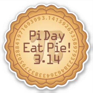 Adesivo Pi Day, Coma Lotsa Pie, 3.14, Celebre A Matemátic