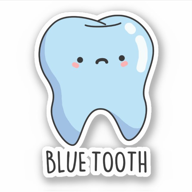 Adesivo Piada Técnica Bluetooth Dente Azul Engraçado  (Frente)