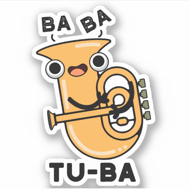 Adesivo Piadas de Tuba Divertidas Tu-ba  (Frente)