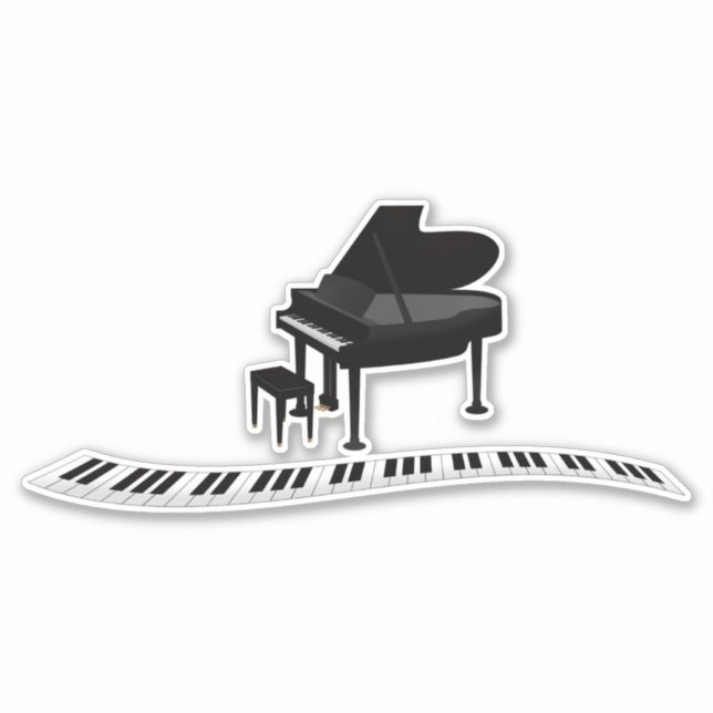 Adesivo Piano, design musical popular (Frente)