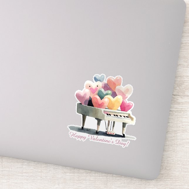 Adesivo Piano of Love Hearts Valentine's Day (Detalhe)