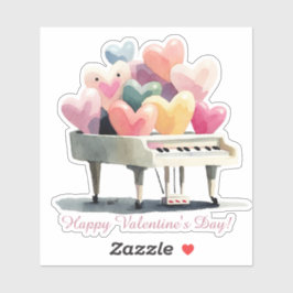 Adesivo Piano of Love Hearts Valentine's Day
