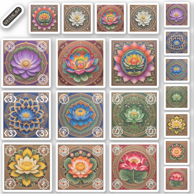 Adesivo Pichhwai Lotus Rainbow Chakra Sticker (Frente)