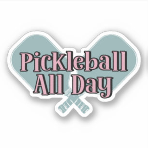 Adesivo "Pickleball All Day" em um remo