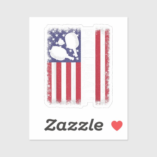 Adesivo Pickleball American Flag Engraçado Pickleball Vi (Folha)