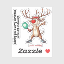 Adesivo Pickleball 🎄 Feliz Natal, texto personalizado