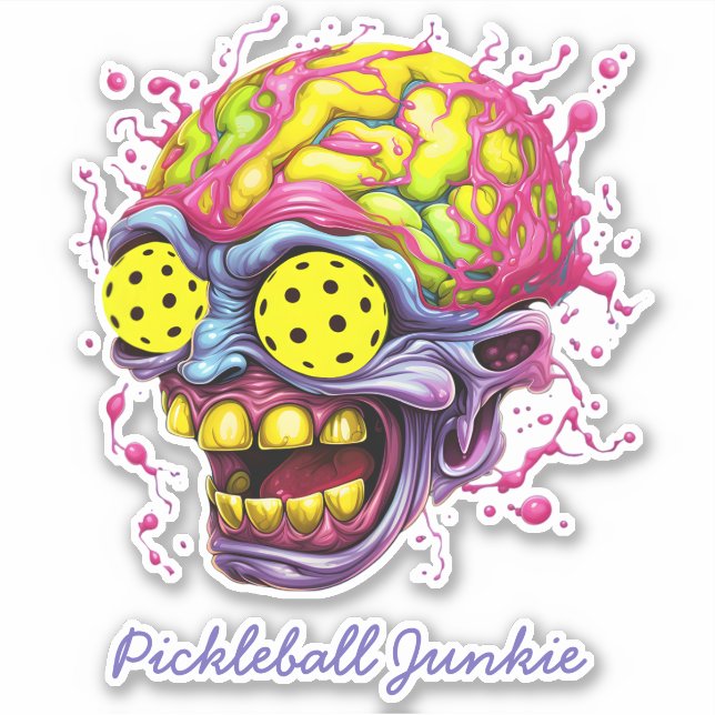Adesivo Pickleball Junkie - Picleball engraçado (Frente)
