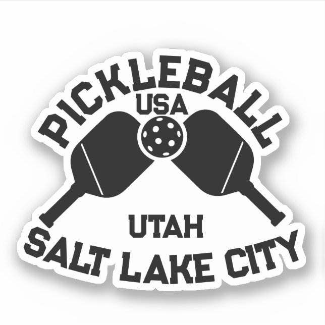 Adesivo Pickleball Paddle Ball Salt Lake City Utah Persona (Frente)
