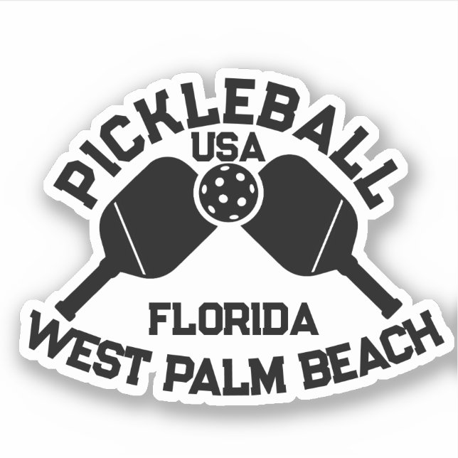 Adesivo Pickleball Paddle Ball West Palm Beach FL Custom (Frente)