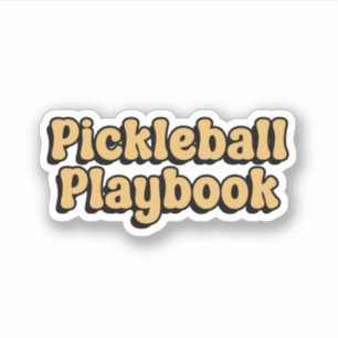 Adesivo Pickleball Playbook Yellow Retro Typografia