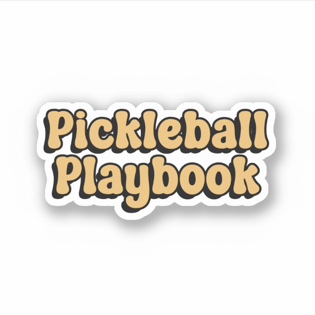 Adesivo Pickleball Playbook Yellow Retro Typografia (Frente)