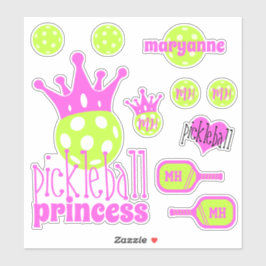Adesivo Pickleball Princess Bright Pink vinil Sticker