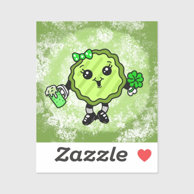 Adesivo Picle do Dia de St Patty | Picles de Natal (Folha)