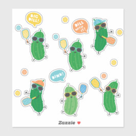 Adesivo Picles Cute tocando Pickleball