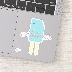 Adesivo Picolé de Sorvete com Confeitos Nome Personalizado