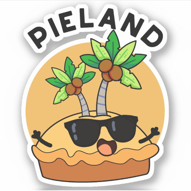 Adesivo Pie-land Funny Island Pun (Frente)