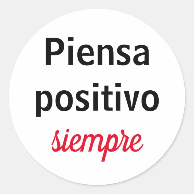 Adesivo piensa positivo siempre (Frente)