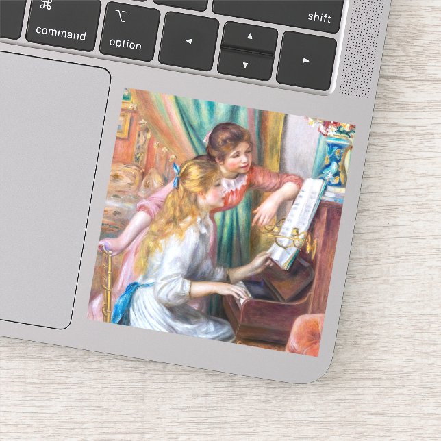 Adesivo Pierre Auguste Renoir - Jovens Meninas no Piano (Detalhe)