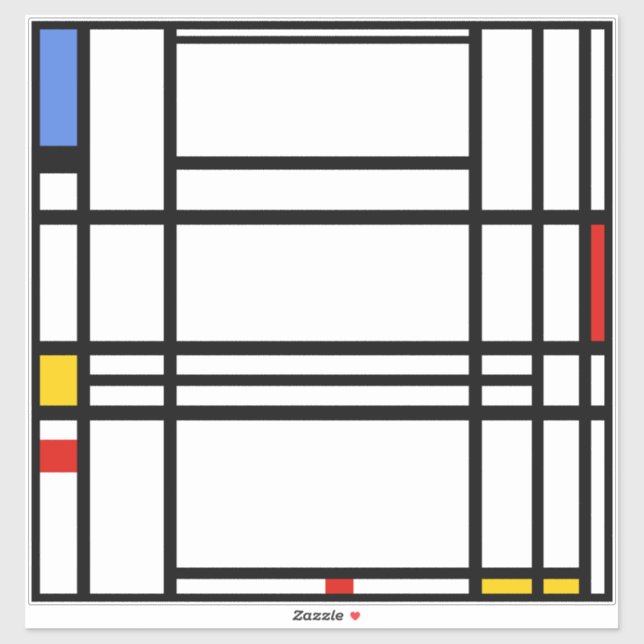 Adesivo Piet Mondrian, Composição 10 (Folha)