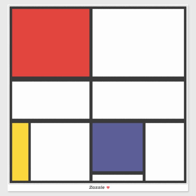 Adesivo Piet Mondrian, Composição C (Folha)