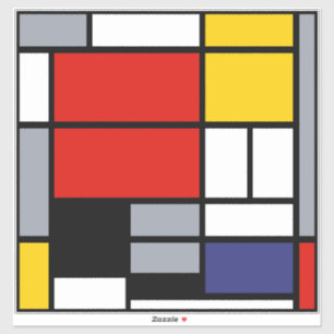 Adesivo Piet Mondrian, Composição com Plano Vermelho Grand