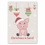 Adesivo Pig Merry Christmas Animal Pigs Sticker<br><div class="desc">O porco para o Natal com luzes de fadas. Animais engraçados com presentes e neve nas férias. Também é engraçado para o Natal em julho. Os porcos são animais bonitos e perfeitos para o Natal.</div>