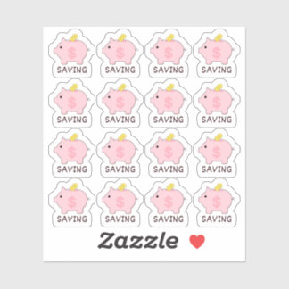 Adesivo Piggy Bank Saving Money Rastreador Bujo Planner