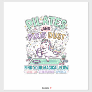Adesivo Pilates de Unicórnio e Poeira de Fada Tipografia N