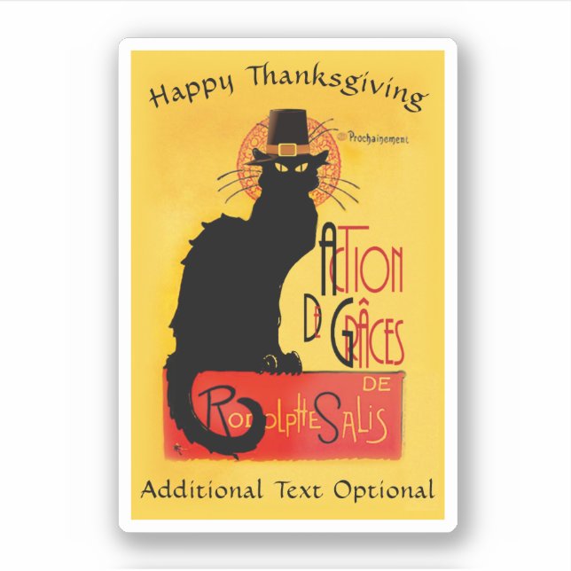 Adesivo Pilgrim Le Chat Noir Thanksgiving  (Frente)