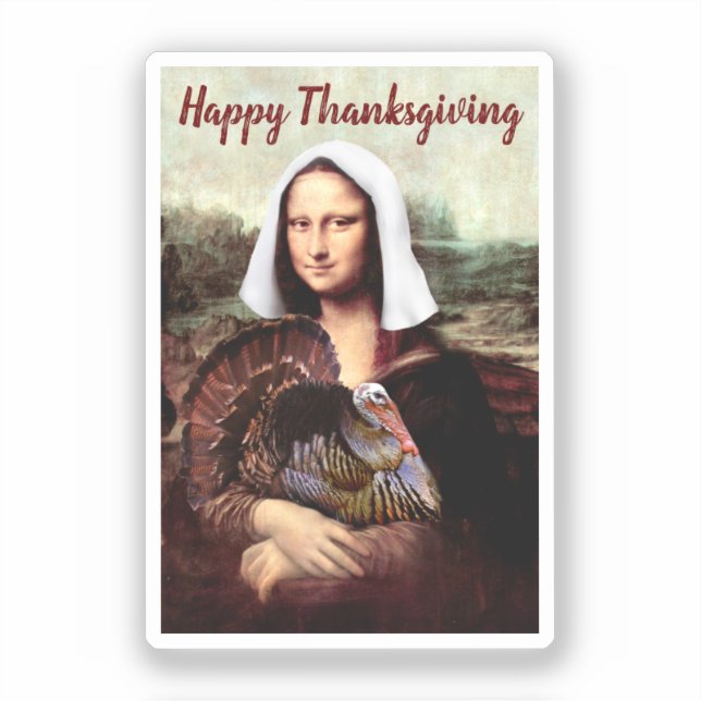 Adesivo Pilgrim Mona Lisa Thanksgiving  (Frente)