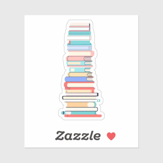 Adesivo Pilha Alta de Livros (Folha)