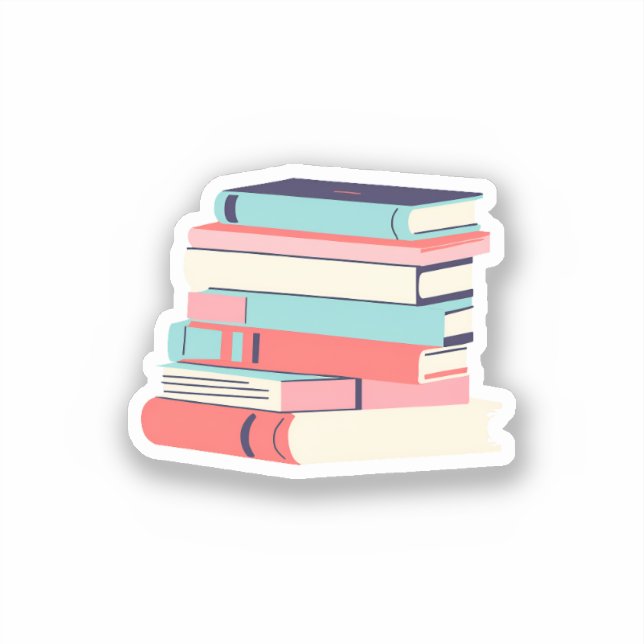 Adesivo Pilha de Livros (Frente)