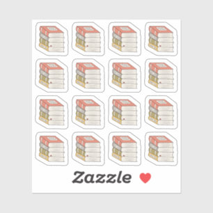 Adesivo Pilha de Livros para Planejador de Colagem de Bibl