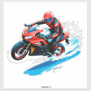 Adesivo 🏍️ Piloto de Motocicleta Elegante Design Urbano M