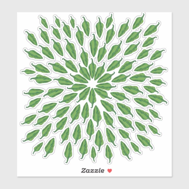 Adesivo Pimentos verdes (Folha)