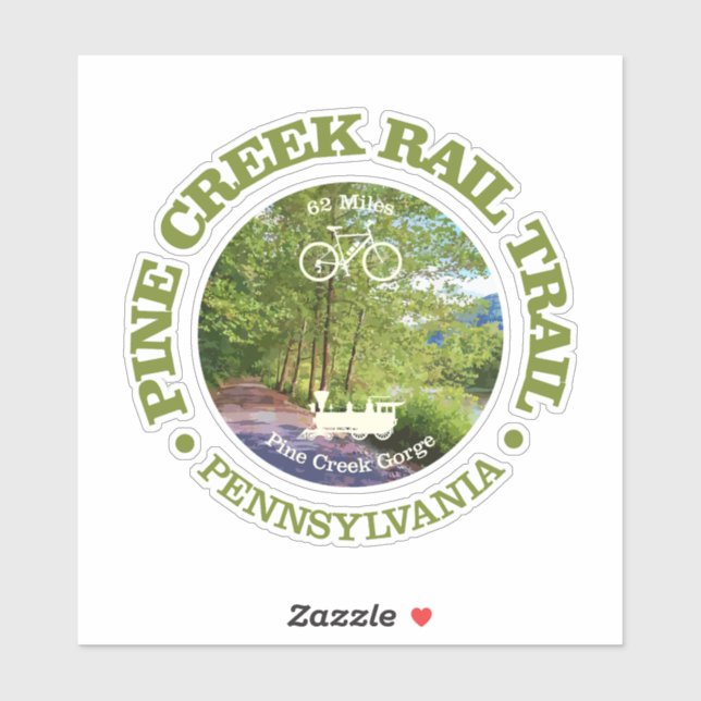 Adesivo Pine Creek Rail Trail (ciclismo c) (Folha)