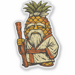 Adesivo Pineapple Sensei — Mestre Sábio de Frutas Engraçad