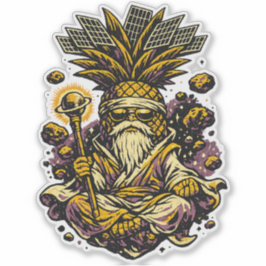 Adesivo Pineapple Space Sensei — Mestre Cósmico Vintage 