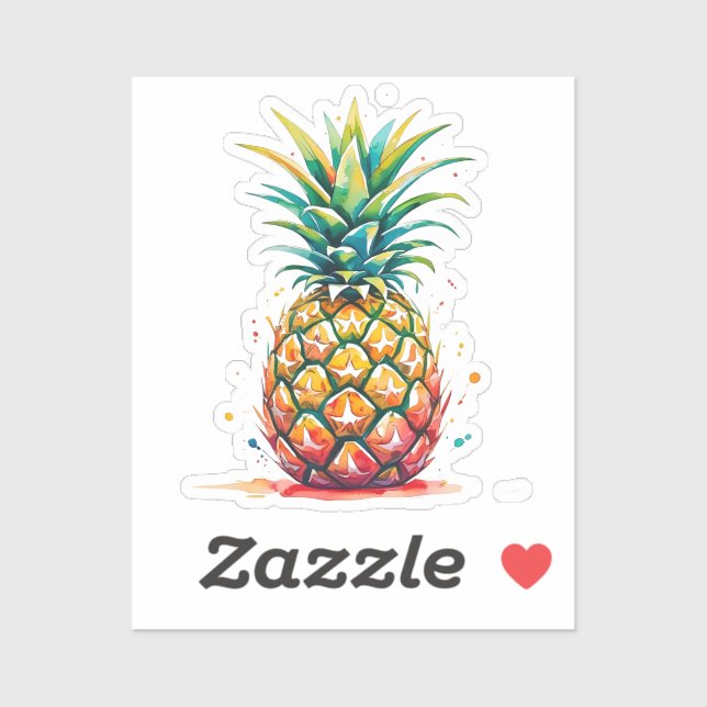 Adesivo Pineapple Watercolor  (Folha)