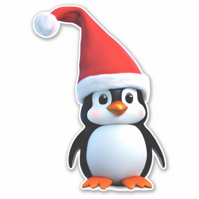 Adesivo Pinguim bebê de Natal (Frente)