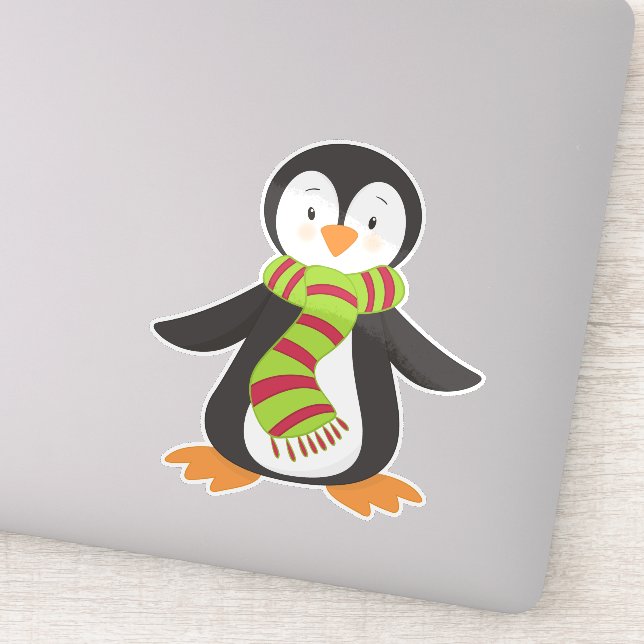 Adesivo Pinguim Bonito, Pinguim Pequeno, Pinguim Com Scarf (Detalhe)