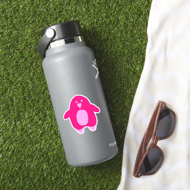 Adesivo Pinguim de Cartoon Rosa (HydroFlask Insitu)