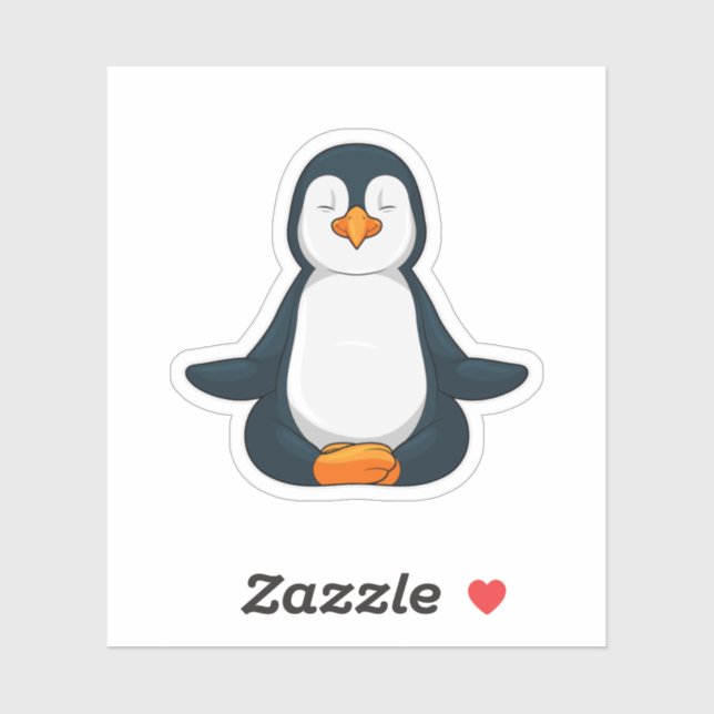 Adesivo Pinguim na Malhação de Yoga em Sessão (Folha)