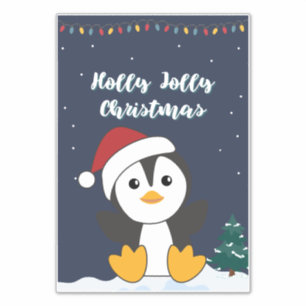 Adesivo Pinguim Natal Neve Animais de inverno Pinguins Sti