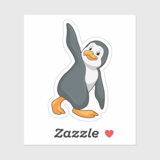 Adesivo Pinguim no Yoga Esforço (Folha)